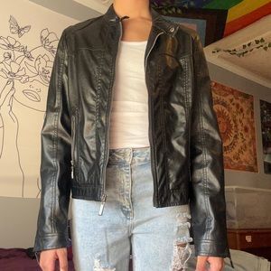 Black leather jacket